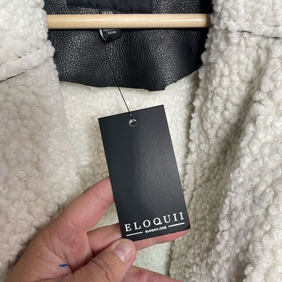 Eloquii Vegan Leather Moto Jacket Size 14/16 - Picture 5 of 8